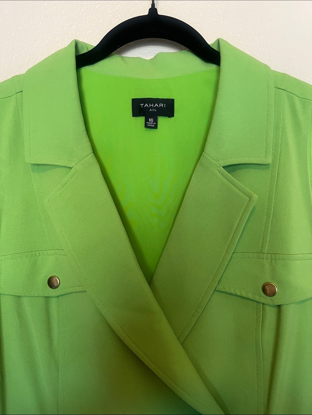 Tahari ASL Lime Green Sleeveless Mini Dress - Picture 6 of 8